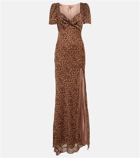 Staud Lea Leopard Print Chiffon Maxi Dress Mytheresa
