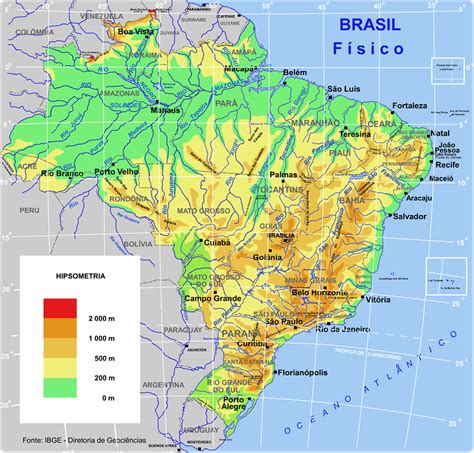 Brasil Mapa Fisico Vector World Maps