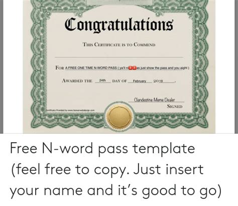 Congratulations This Certificate Is To Commend For A Free Free Nude