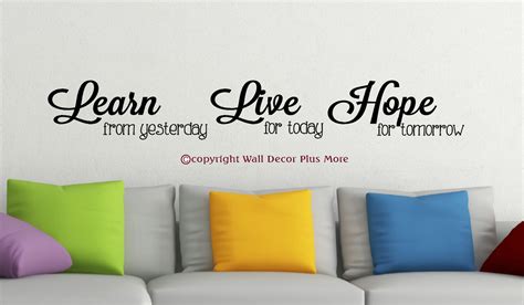 Learn Live Hope Vinyl Wall Sticker Decals Inspirational Quotes Wall