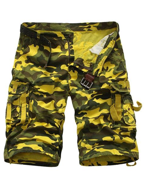 17 Off 2021 Zipper Fly Camouflage Multi Pockets Cargo Shorts In