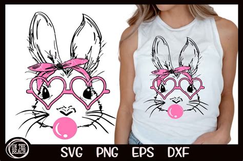 Easter Bunny Glasses SVG Bandana Bubble Gum Bubblegum Bunny - Etsy