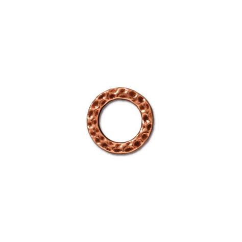 small hammertone ring antiqued copper plate 20 per pack tierracast
