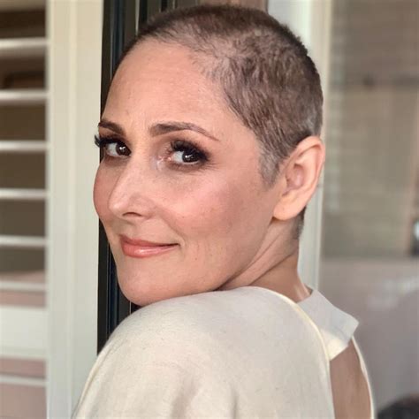 ricki lake shows regrowth after hair loss and shaved head