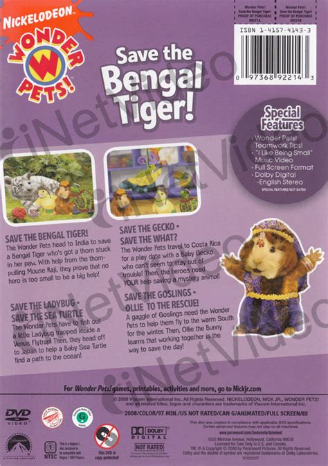 Wonder Pets Save The Bengal Tiger On Dvd Movie