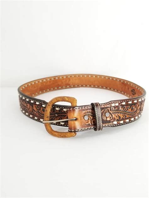 Vintage Leather Belt Name Sheila Tooled Belt Western Belt Etsy