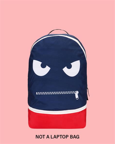 Buy Unisex Blue Zipped It Printed Small Backpack Online In India At Bewakoof