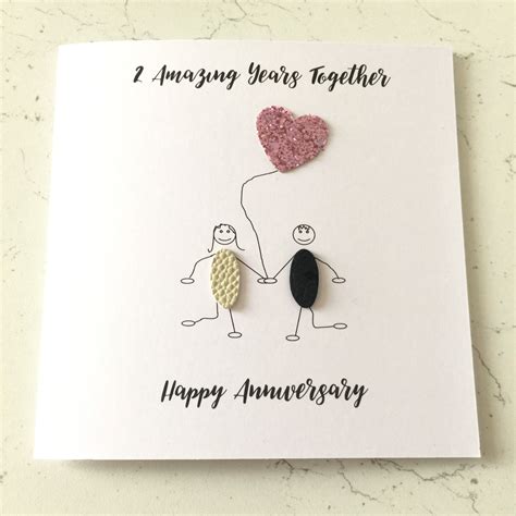 2nd Wedding Anniversary Card Cotton Anniversary Card Him Her Husband