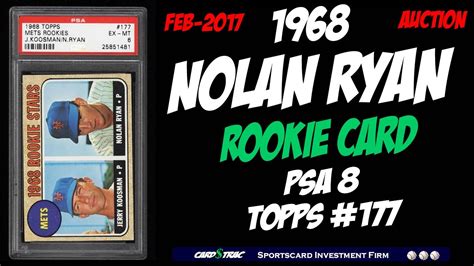 Ryan shares this card with jerry koosman, a teammate of his from his ny mets days. Available, a 1968 Nolan Ryan rookie card; graded psa 8. Nolan Ryan rookie card. - YouTube
