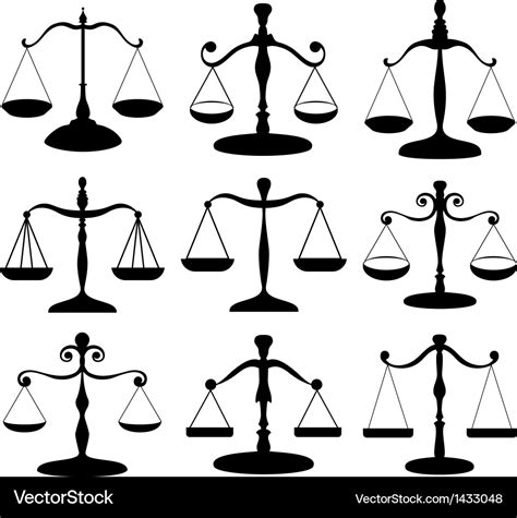 Law Scale Symbol Set Royalty Free Vector Image