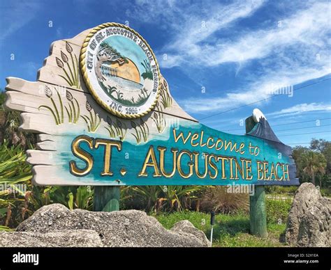 A Sign Welcomes Visitors To St Augustine Beach Sept 6 2019 In St