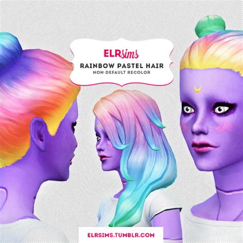 Elrsims Elr Sims Rainbow Pastel Hair 3 Non Default Re