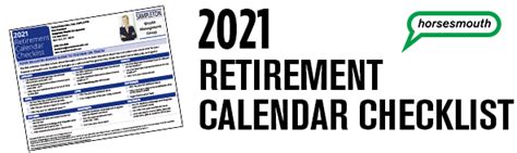 Horsesmouth The 2021 Retirement Calendar Checklist