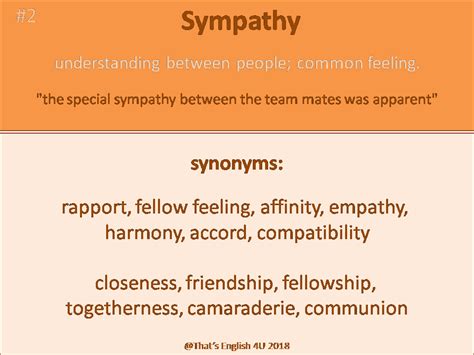 Synonym for Sympathy | Sympathy, Language usage, Synonym