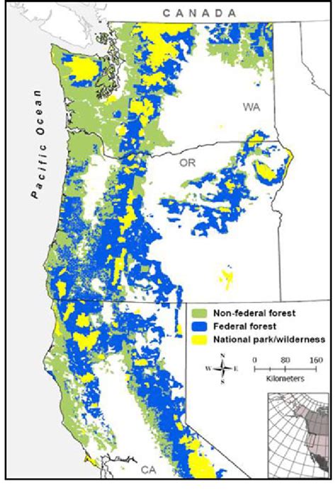 Pacific Northwest Region Showing Forest Land And Major Ownership