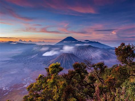 1920x1080 resolution wallpapers (laptop full hd 1080p). Landscape Sunrise Indonesia Stratovolcano Java Mount Bromo Hd Wallpaper : Wallpapers13.com