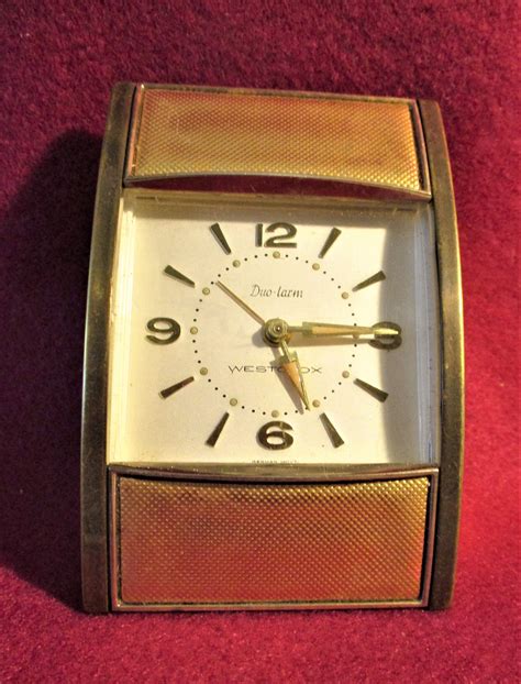 Vintage Westclox Duo Larm Travel Alarm Clock With German Movement Stk