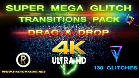 Super Mega Glitch Transitions Pack 4k Uhd Motion Graphics Videohive