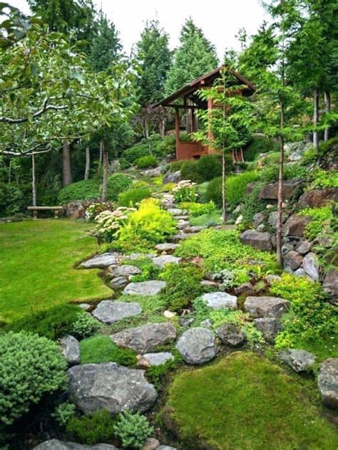 Although a gentle slope (two or three degrees) can help direct water from buildings, and can be landscaped as a flat area would be, a slope of 4 percent or more. Landscaping Ideas Backyard Steep Slope Medium Size Sloped ...