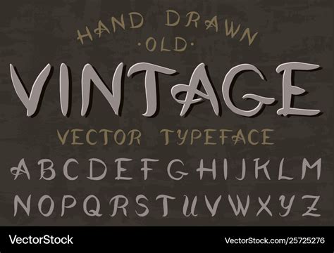 Calligraphic Vintage Font Retro Capital Letters Vector Image