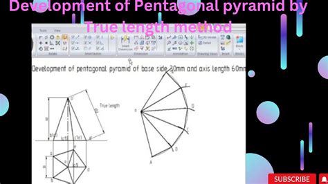 Development Of Pentagonal Pyramid By True Length Method Youtube