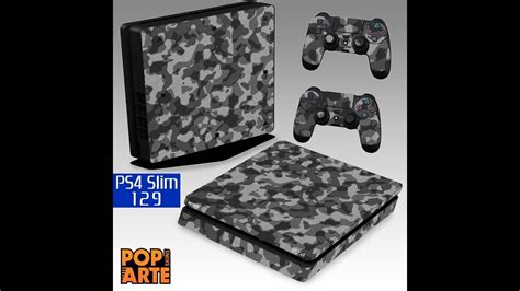 Ps4 Slim Skin Camuflado Cinza Depoimento 709 Luis Guilherme Dos