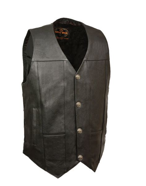 1067 MENS NAKED LEATHER BUFFALO SNAPS VEST TENNESSEE LEATHER INC USA