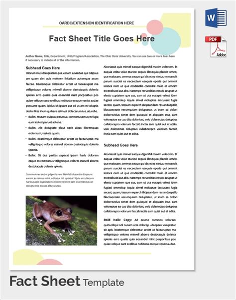 sample fact sheet template    documents