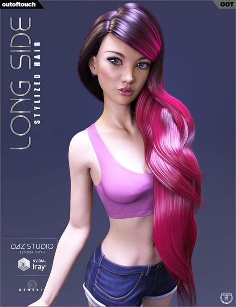 Long Side Hair For Genesis 3 Females Daz 3d