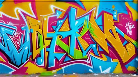 Premium Ai Image Multicolored Abstract Graffiti On The Wall