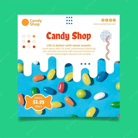 Premium Vector Candy Shop Flyer Template