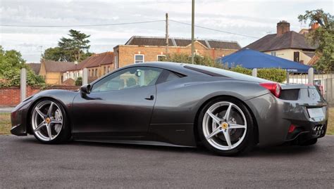 Slammed Grey Ferrari 458 Italia