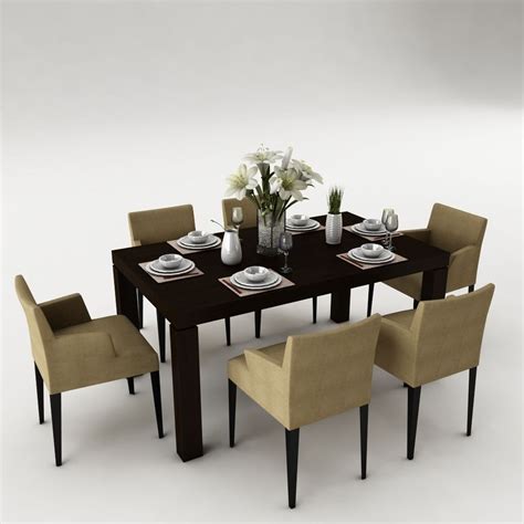 Models i have created via job requirements. Dining table set 21 3D Model MAX OBJ 3DS FBX MTL | CGTrader.com