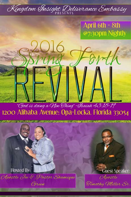 Spring Forth Revival Flyer Template Postermywall