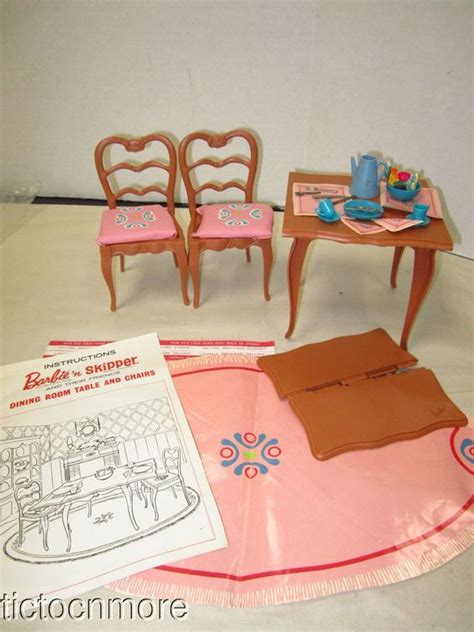 Year Vintage Barbie N Skipper Go Together Furniture Kit Dining Room Table And Chairs Playset