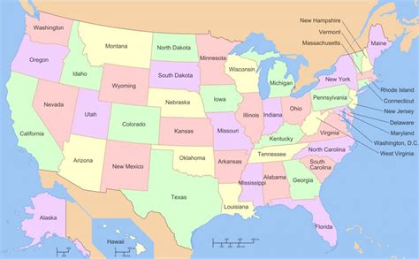 Free Printable United States Map With Abbreviations Printable Map Of
