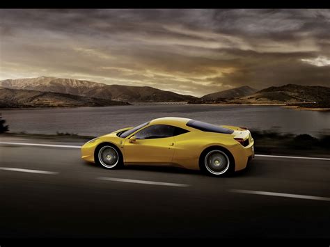 2011 Ferrari 458 Italia Yellow Side Speed 1920x1440 Wallpaper