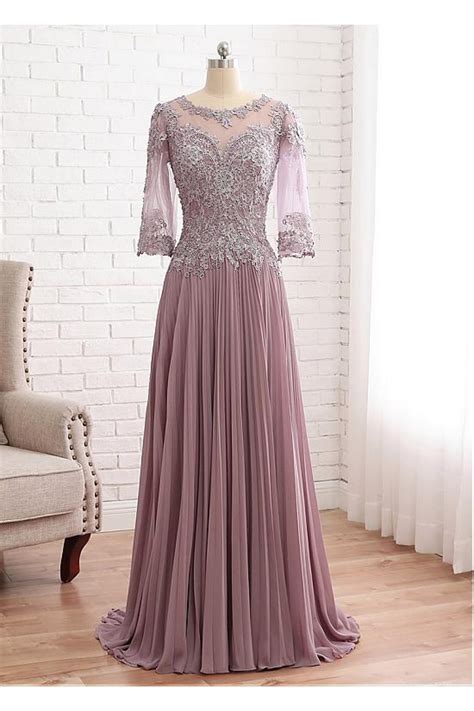 A Line Lace Chiffon Mother Of The Bride Dresses 602095