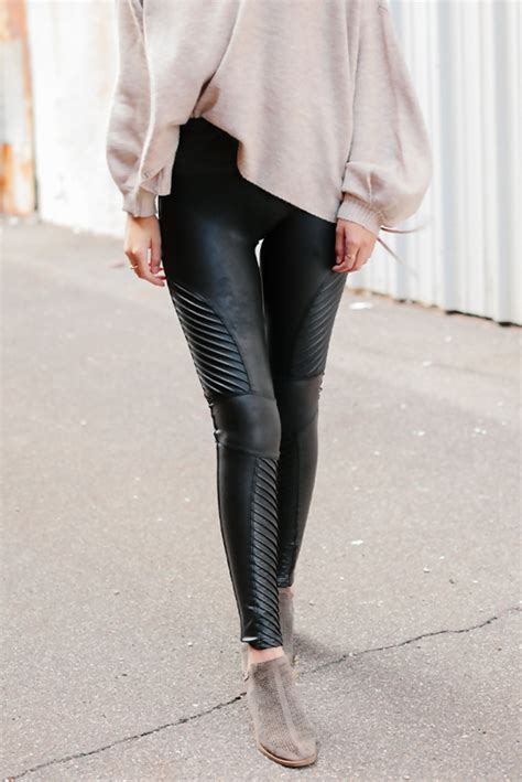 Black High Waisted Faux Leather Biker Leggings Justyouroutfit