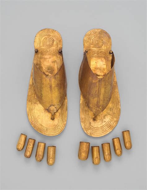 Explore Stunning Gold Ancient Egyptian Funerary Sandals And Toe Stalls