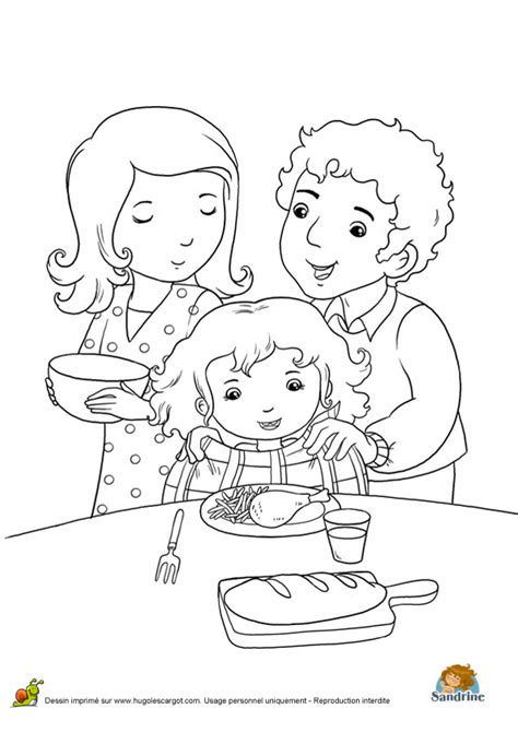Imprimer un dessin de coloriage fille pour détente relaxation et coloriage de fille à imprimer pour une activité éducative. A colorier, des parents donnant à manger à leur petite ...