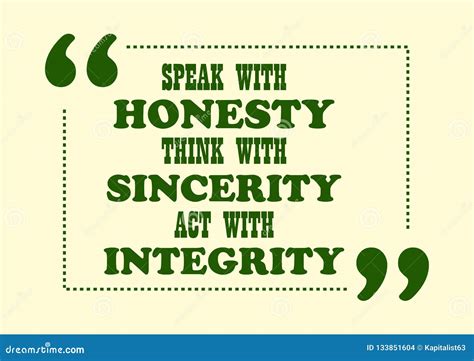 Inspiring Motivation Quote Speak With Honesty Think With Sincerity Act