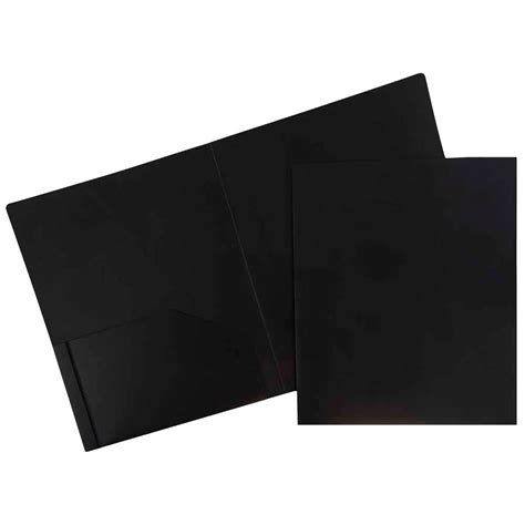 Black Heavy Duty Plastic 2 Pocket Presentation Folder 9x12 Sold