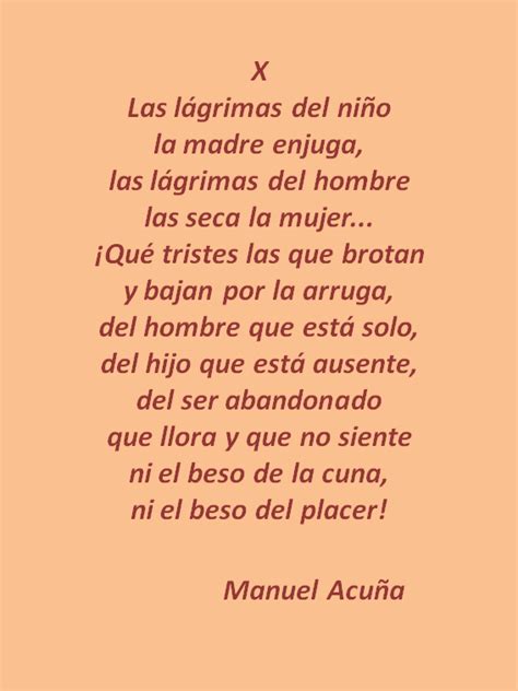 Poema De Manuel Acuña Poeta Mexicano Del Siglo Xix Conocido En El