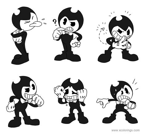 Bendy Emotions Coloring Pages