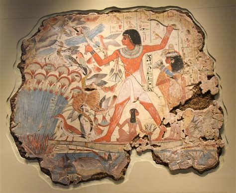 Nebamun In A Small Boat Hunting Birds With His Wife Hatshepsut