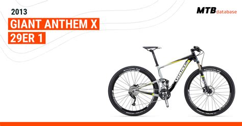 2013 Giant Anthem X 29er 1 Specs Reviews Images Mountain Bike