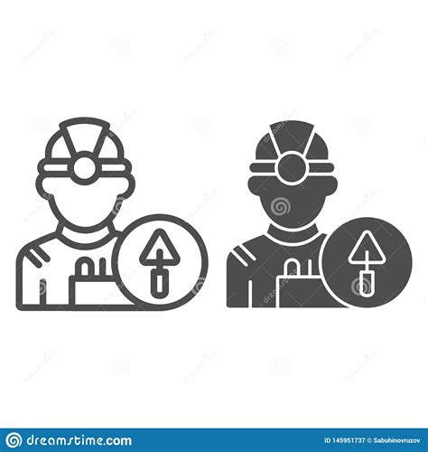 Builder Line And Glyph Icon Engineer Vector Illustration Isolated On