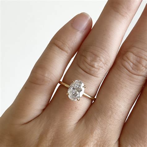 Stunning 2ct Oval Moissanite Ring Oval Engagement Rings Oval Rings