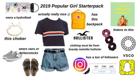 2019 Popular Girl Starterpack Rstarterpacks